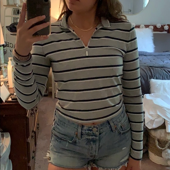PacSun Tops - PacSun Me to We Quarter-Zip Long-Sleeve Top